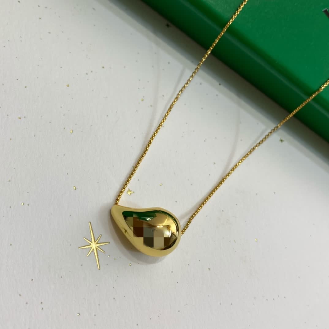 Bottega Veneta Gold Teardrop Pendant Necklace